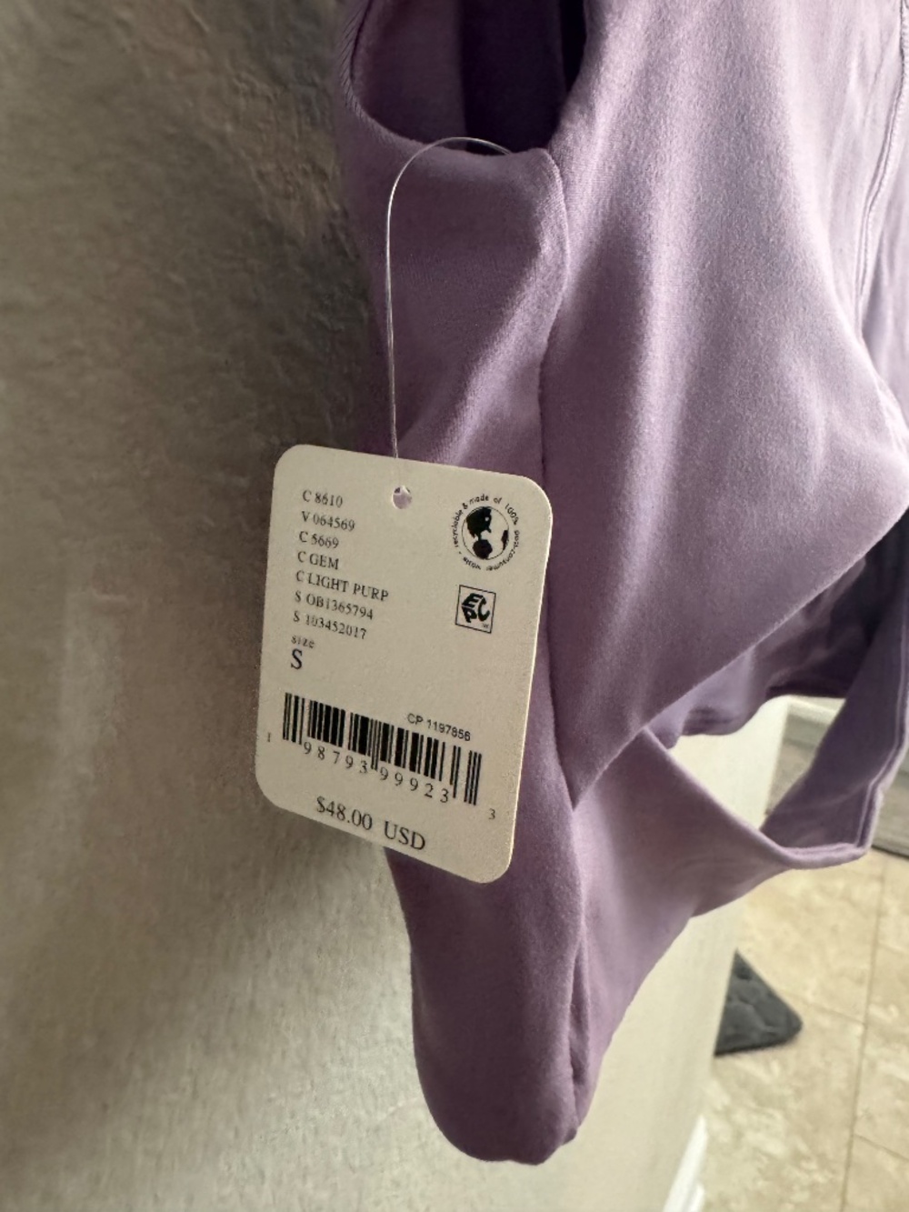 NWT Free people movement breathe deeper light purple crop - Picture 5 of 6